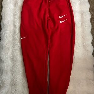 Nike NSW Swoosh French Terry Pants Sweatpants Red Men’s Size Small Double Swoosh